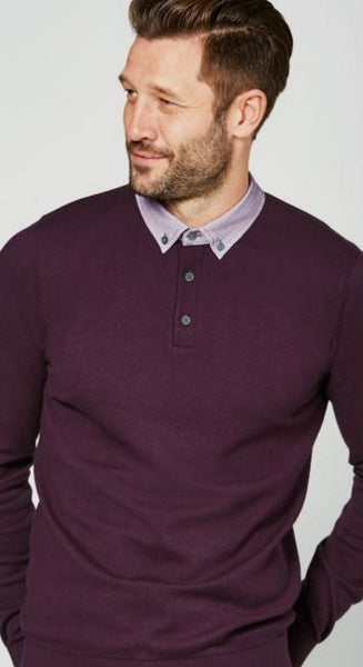 V-Neck Mock Sweater Double Button